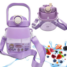Extralink Mokyklinis ikimokyklinio amžiaus vaikų vandens buteliukas su šiaudeliu ir virvele, skirtas Kids 1L Extralink Mokyklinis ikimokyklinio amžiaus vaikų vandens buteliukas su šiaudeliu ir virvele, skirtas Kids 1L