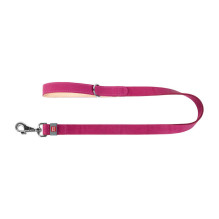 Gyvūnų reikmenys - WAUDOG Natūralios odos pavadėlis 20mm 122cm rožinė