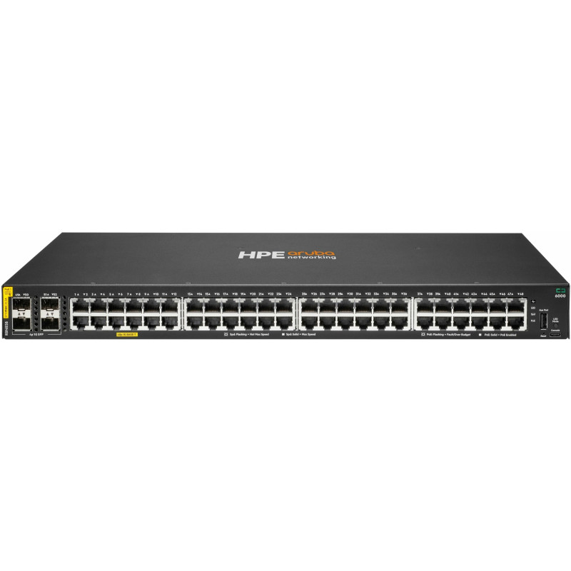 Tinklo jungiklis HPE Aruba Networking CX 6000 48p CL4 PoE 4p SFP 1G 370W (R8N85B)
