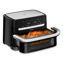 Tefal Dual Easy Fry Flex EY9228 9 L Stand-alone 2700 W Hot air fryer Black, Stainless steel