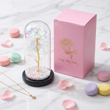 Eternal Rose in Glass Extralink Home, White LED Light