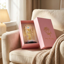 Eternal Rose in Glass Extralink Home, White LED Light