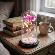 Eternal Rose in Glass Extralink Home, Pink LED Light