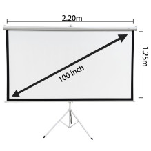 Extralink Projection Screen 100", 16:9, 220x125cm, PVC, semi-automatic rolling