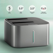 SSD ACC stotelė USB-C / 2,5" / 3,5" SATA ADSA-DC AXAGON
