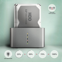 SSD ACC stotelė USB-C / 2,5" / 3,5" SATA ADSA-DC AXAGON