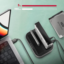 SSD ACC DOCK STATION USB-C / 2.5" / 3.5" SATA ADSA-DC AXAGON SSD ACC DOCK STATION USB-C / 2.5" / 3.5" SATA ADSA-DC AXAGON