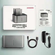 SSD ACC stotelė USB-C / 2,5" / 3,5" SATA ADSA-DC AXAGON