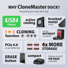 SSD ACC DOKTO STOTIS USB-C / 4XM.2 NVME ADSA-M2C44 AXAGON SSD ACC DOKTO STOTIS USB-C / 4XM.2 NVME ADSA-M2C44 AXAGON