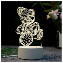 3D Heart Bear Night Light Extralink Home, Optical Illusion for Bedroom USB 3D Heart Bear Night Light Extralink Home, Optical Illusion for Bedroom USB