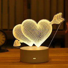 3D Broken Hearts Night Light Extralink Home, Optical Illusion for Bedroom USB 3D Broken Hearts Night Light Extralink Home, Optical Illusion for Bedroom USB