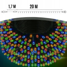 Extralink, Christmas tree lights, festive, 21,7m, 300 LED, outdoor, indoor, multicolour