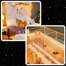 Extralink, Kalėdų eglutės lemputės, šventinės, 10,5m, 100 LED, šiltai balta, maitinama baterijomis