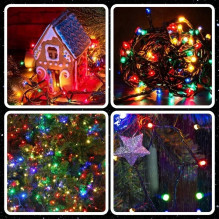 Extralink, Christmas tree lights, festive, 10,5m, 100 LED, warm, multicolour, battery-powered Extralink, Christmas tree lights, festive, 10,5m, 100 LED, warm, multicolour, battery-powered