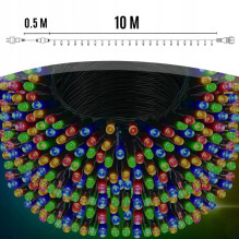 Extralink, Christmas tree lights, festive, 10,5m, 100 LED, warm, multicolour, battery-powered Extralink, Christmas tree lights, festive, 10,5m, 100 LED, warm, multicolour, battery-powered