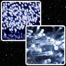 Extralink, Christmas tree lights, festive, 10m, 100 LED, white, cold, outdoor, indoor, battery-powered