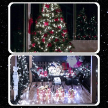 Extralink, Christmas tree lights, festive, 10m, 100 LED, white, cold, outdoor, indoor, battery-powered