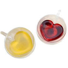Extralink Home Heart-Shaped Love Mug, Double-Walled Heat-Resistant Glass Cup 250ml