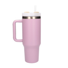 Juodasis miškas, termo puodelis su šiaudeliu, 1200ml rankena, rausvos spalvos Juodasis miškas, termo puodelis su šiaudeliu, 1200ml rankena, rausvos spalvos