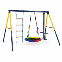 Juodojo miško rėminės sūpynės, Nest Sūpynės + Kopėčios + 263x185x185cm Juodojo miško rėminės sūpynės, Nest Sūpynės + Kopėčios + 263x185x185cm