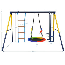 Juodojo miško rėminės sūpynės, Nest Sūpynės + Kopėčios + 263x185x185cm Juodojo miško rėminės sūpynės, Nest Sūpynės + Kopėčios + 263x185x185cm