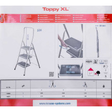Krause Krause Freestanding single-sided aluminum ladder with 2 steps (13086