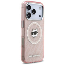 KARL LAGERFELD case for IPHONE 17 Pro Max compatible with MagSafe KLHMP17XHMKBCHOP (IML Choupette Head Logo) pink