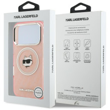 KARL LAGERFELD case for IPHONE 17 Pro Max compatible with MagSafe KLHMP17XHMKBCHOP (IML Choupette Head Logo) pink