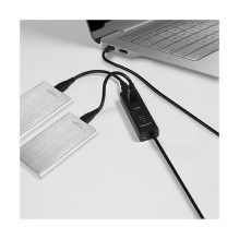 AXAGON HUE-S2BL USB-A-Hub, 4x USB 3.0, externe Stromversorgung - 1,2 m