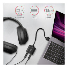 ADA-12 USB 2.0, Stereo Audio Mini-Adapter, 15 cm Kabellänge ADA-12 USB 2.0, Stereo Audio Mini-Adapter, 15 cm Kabellänge