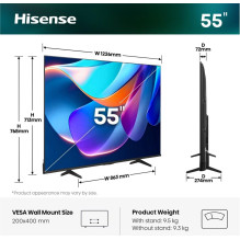 Hisense 55A6S 139.7 cm (55") 4K Ultra HD Smart TV Wi-Fi Black