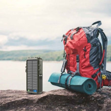 Hawk HWRDI440GN Radio Solar Dynamo With Powerbank, Black