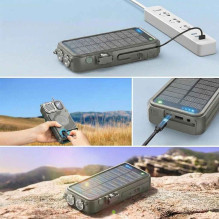 Hawk HWRDI440GN Radio Solar Dynamo With Powerbank, Black