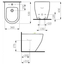 Laufen Pro 360x530 mm Balta
