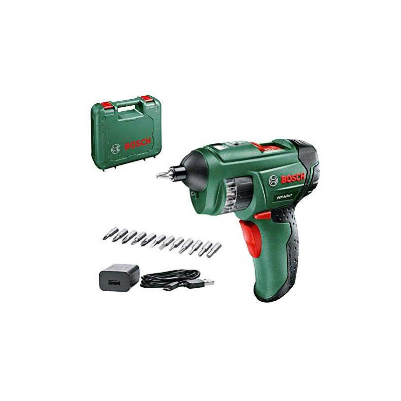 Bosch Powertools Bosch akumuliatorinis atsuktuvas PSR Select 3,6Volt (žalia / juoda, lagaminas