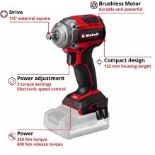 Einhell Einhell Professional cordless impact wrench TP-CW 18 / 350-C Li BL - Sol Einhell Einhell Professional cordless impact wrench TP-CW 18 / 350-C Li BL - Sol