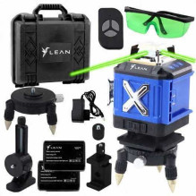 LEAN 4D Laser Level Plane 16 Lines Case 2 Batteries Blue