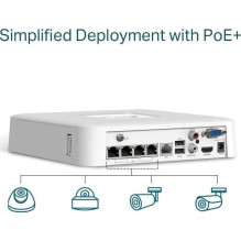 Tp-Link VIGI NVR1104H-4P Balta Tp-Link VIGI NVR1104H-4P Balta