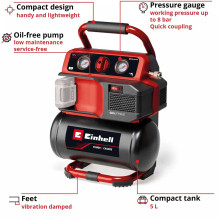 Einhell EINHELL Power X-Change belaidis kompresorius TE- AC 18 / 75 Li OF-Solo, 18 Einhell EINHELL Power X-Change belaidis kompresorius TE- AC 18 / 75 Li OF-Solo, 18