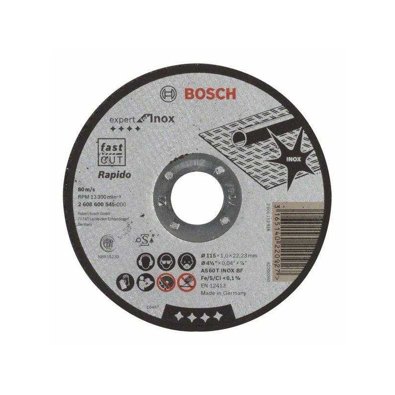 Bosch Bosch Pjovimo diskas Rapido tiesus 115mm