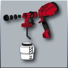 Einhell Einhell Dažų purškimo pistoletas TC- SY 400 P (raudonas / juodas, 400 vatų) Einhell Einhell Dažų purškimo pistoletas TC- SY 400 P (raudonas / juodas, 400 vatų)