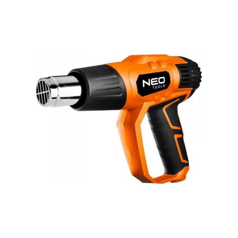 NEO karšto oro pistoletas 2000 W, I: 50 °C, II: 70–600 °C, dėklas, ekranas