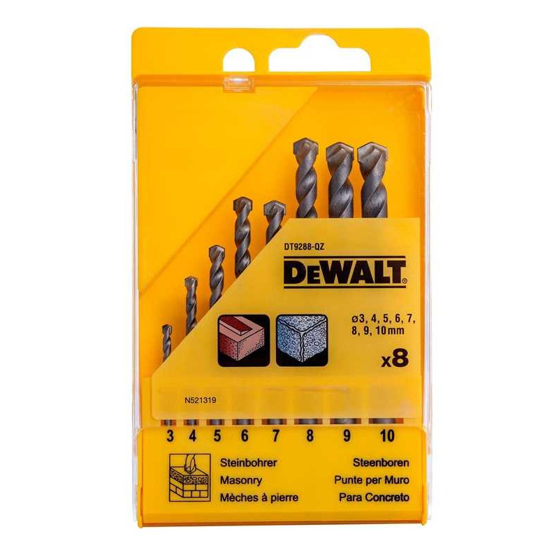 DeWALT DT9288-QZ mūro antgalių rinkinys, 8 vnt.