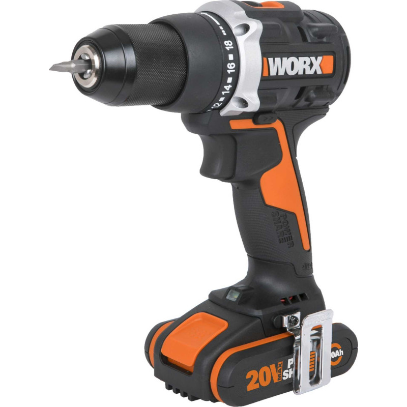 WORX Worx WX102 20-volt gręžtuvas / suktuvas, 2 x 2 Ah akumuliatorių blokas