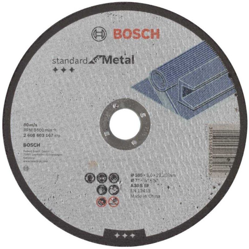 Italeri Bosch pjovimo diskas, standartinis metalui, 180 x 3,0 mm (A 30 S BF)