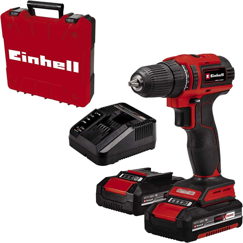 Einhell Einhell Akumuliatorinis gręžtuvas TE- CD 18 / 40 Li BL (raudona / juoda, 2x Li-Ion baterija