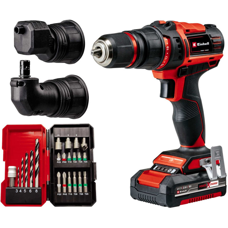 Einhell Einhell akumuliatorinis gręžtuvas / suktuvo rinkinys TE- CD 18 / 45 3X-Li +22, 18Volt (raudona / b