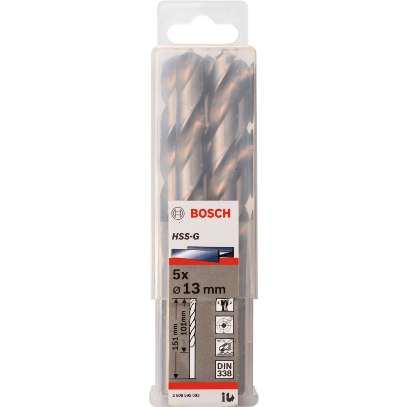 Italeri Bosch metalinis grąžtas HSS-G, 13mm (5 vnt., darbinis ilgis 101mm )