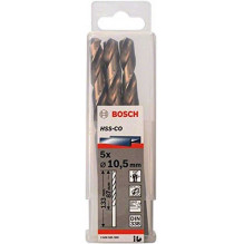 Bosch Powertools Bosch Metalo spiralinis grąžtas HSS-Co, DIN 338, 10.5mm (5 vnt., darbinis ilgis