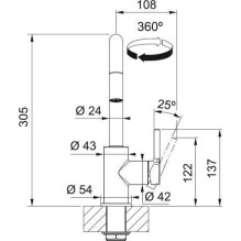 Franke Tap Lina U Pull Down HP Matte Black 115.0728.477